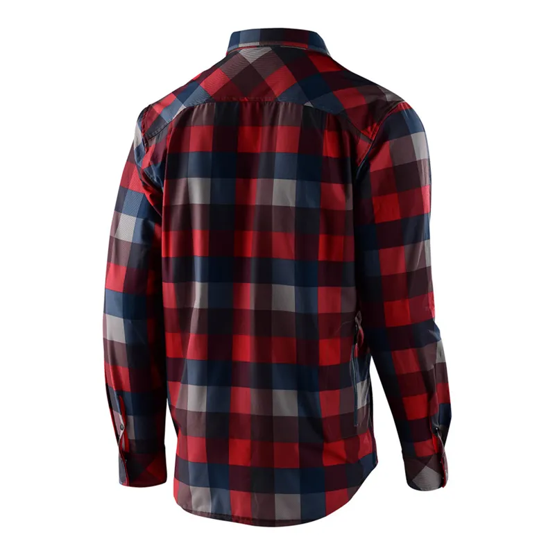 Troy Lee Designs Grind Flannel Long Sleeve Plaid Red-2