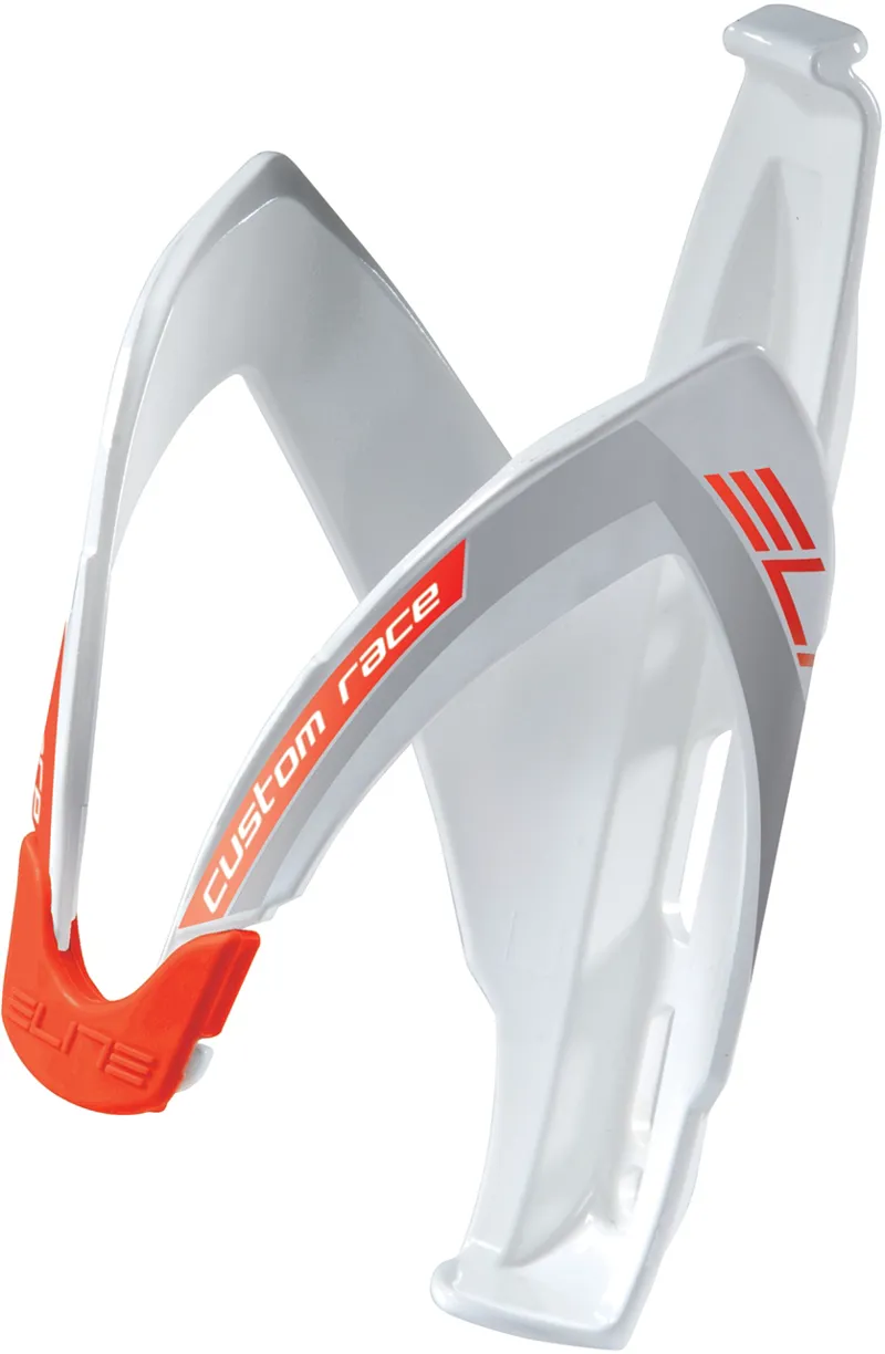 Elite Custom Race Resin Bottle Cage White/Red