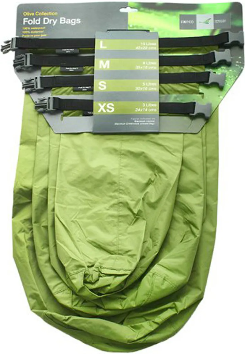 Exped Fold Drybags 4 Pack Green/Yellow/Orange/Grey-1