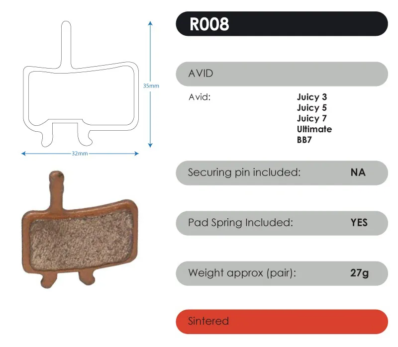 RWD Red Sintered Brake Pads-4