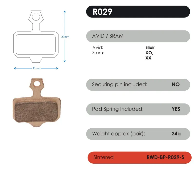 RWD Red Sintered Brake Pads-2