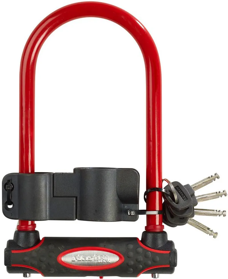 Master Lock Street Fortum Gold Sold Secure D Lock 210x110mm Red
