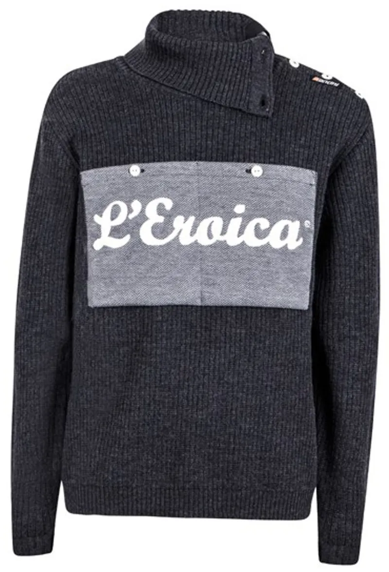 Santini Eroica Ribbed Wool Sweater Grey