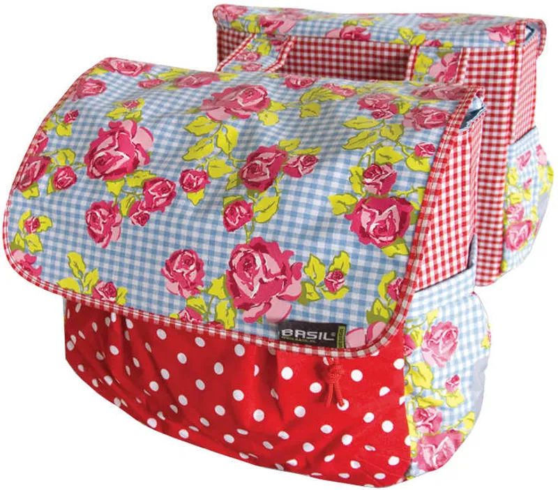 Basil Blossom Flower Print Double Pannier Bag 35L Rose Colourmi