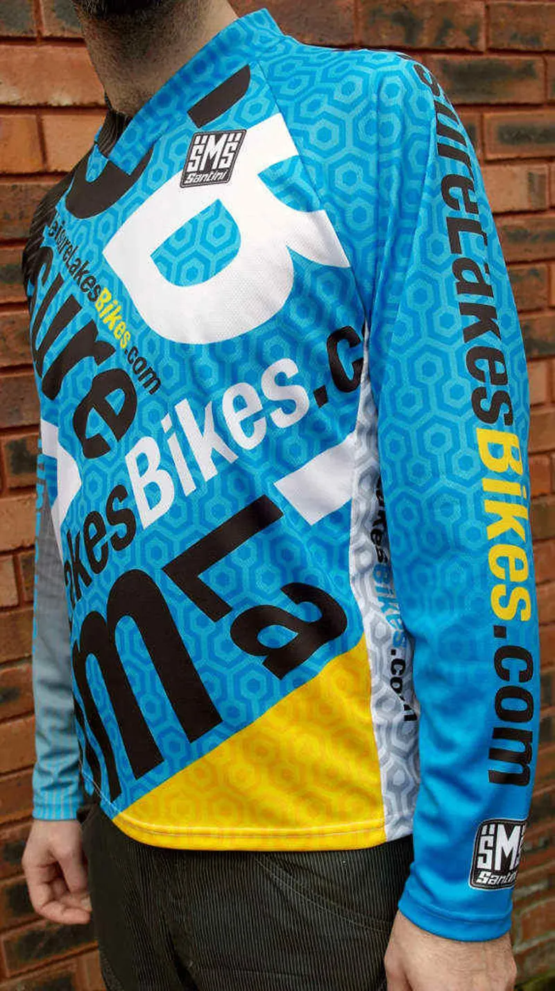 Santini Leisure Lakes Bikes Team FR LS MTB Jersey Blue-2