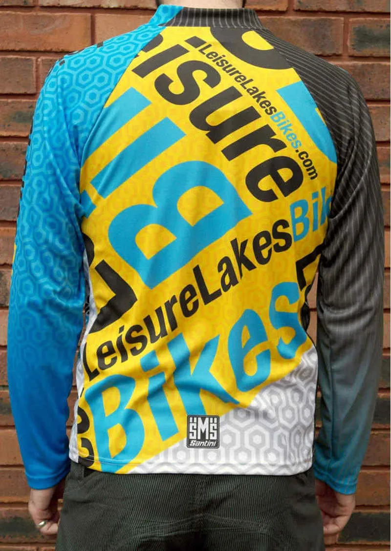 Santini Leisure Lakes Bikes Team FR LS MTB Jersey Blue-3