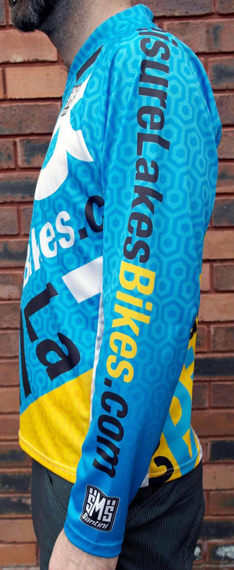 Santini Leisure Lakes Bikes Team FR LS MTB Jersey Blue-4