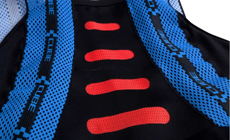 Cube Black Zero Bib Shorts Black/Blue/Red-4