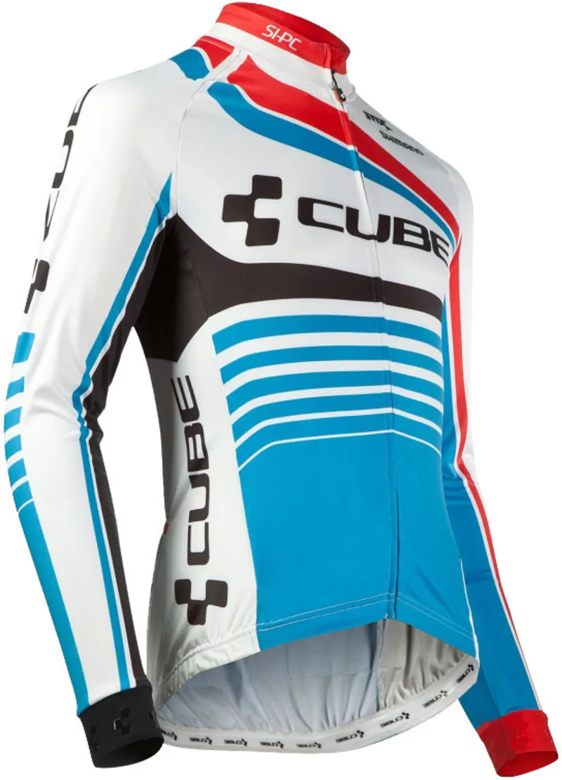 Cube Teamline LS Jersey White/Blue/Red