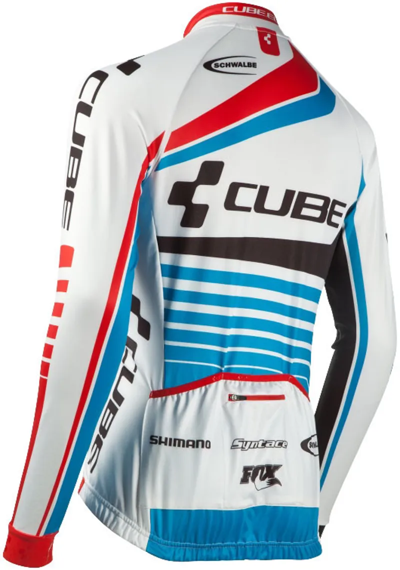 Cube Teamline LS Jersey White/Blue/Red-4