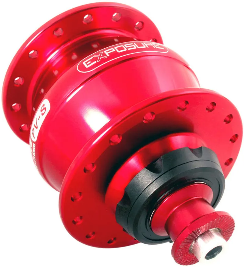 Exposure Revo Dynamo Disc Brake Hub and Front Bike Light Red-2
