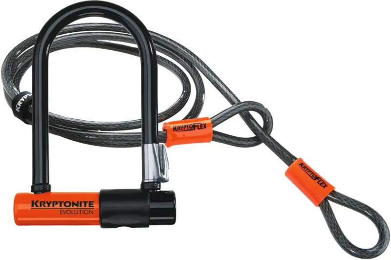 Kryptonite Evolution Mini 7 Lock w/ 4ft Kryptoflex Cable and Bracket