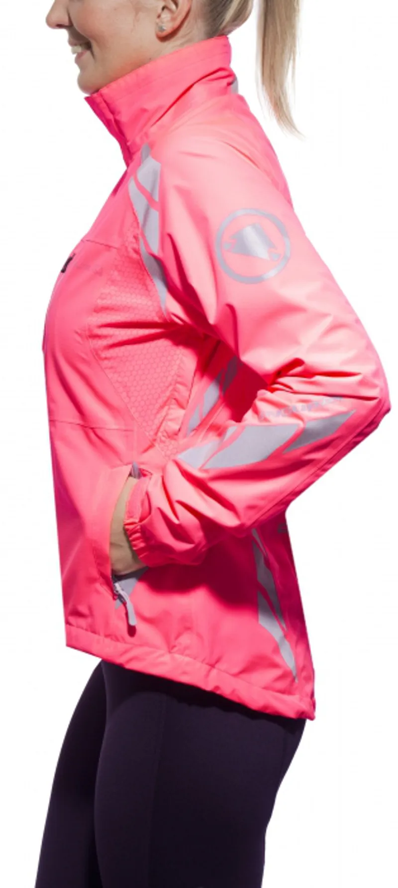 Endura Luminite DL Womens Jacket Hi Vis Pink-2