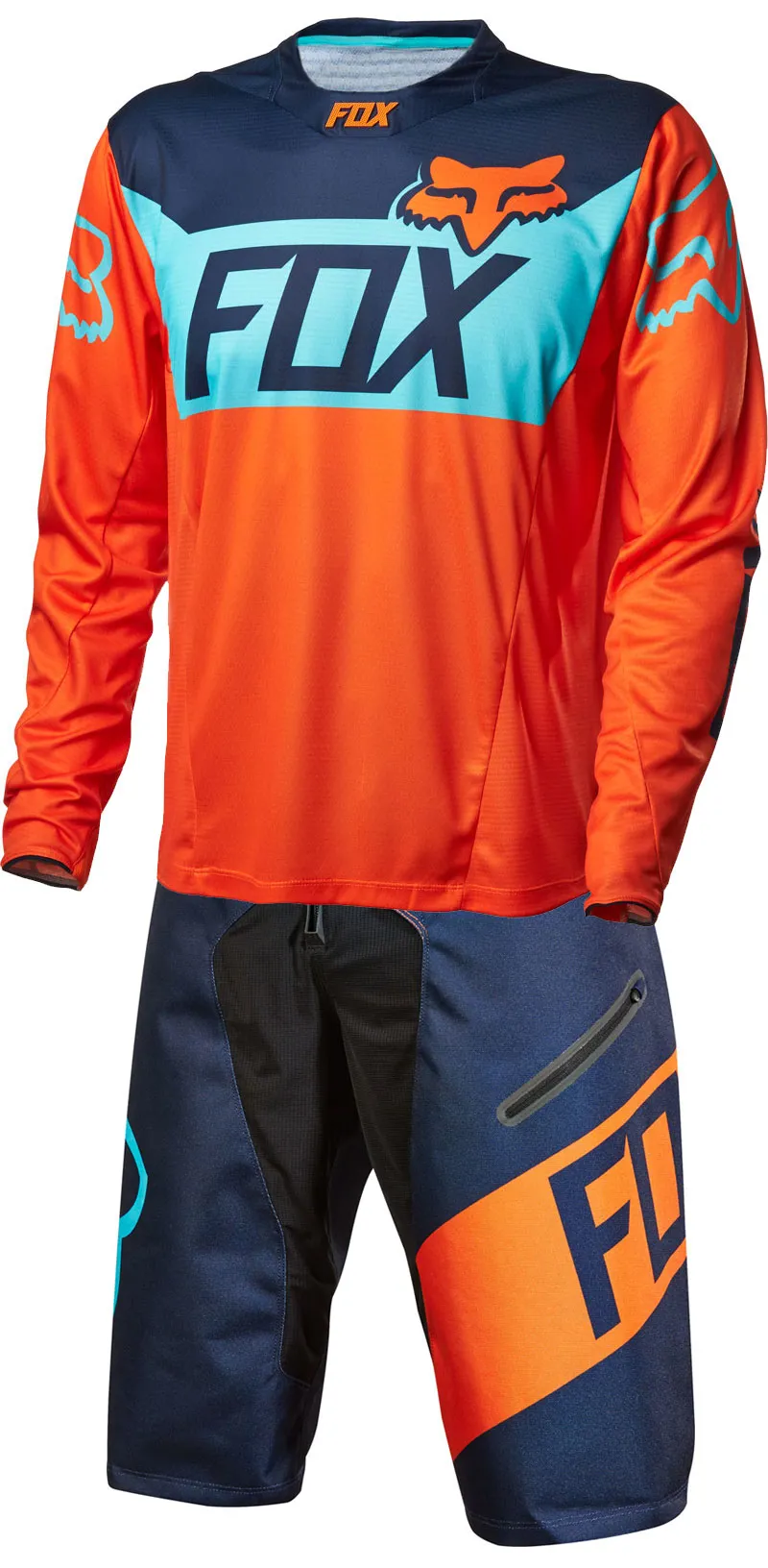 Fox Crankworx Demo Long Sleeve Jersey Orange/Blue-1