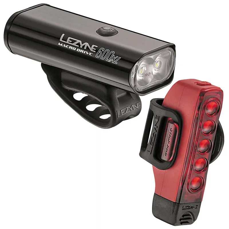 Lezyne Macro Drive 600XL/Strip PRO Light Set Black