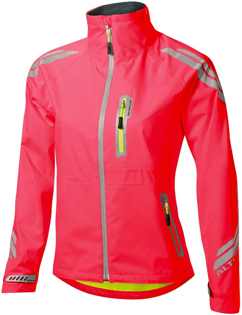 Altura Night Vision Evo Womens Waterproof Jacket Hi Vis Raspberry