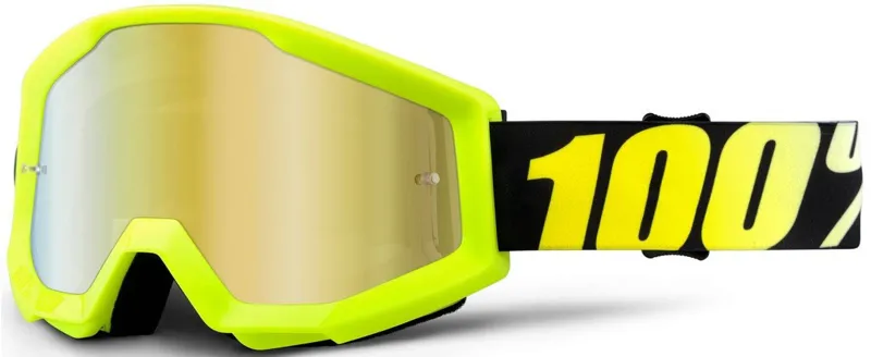 100 Percent Strata Goggles Neon Yellow/Gold Mirrored Lens