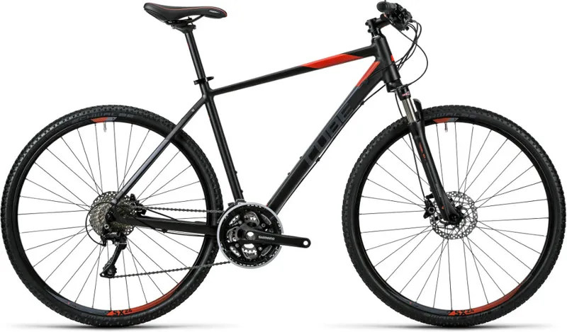 Cube Cross Hybrid Bike 2016 Black/Grey/Red