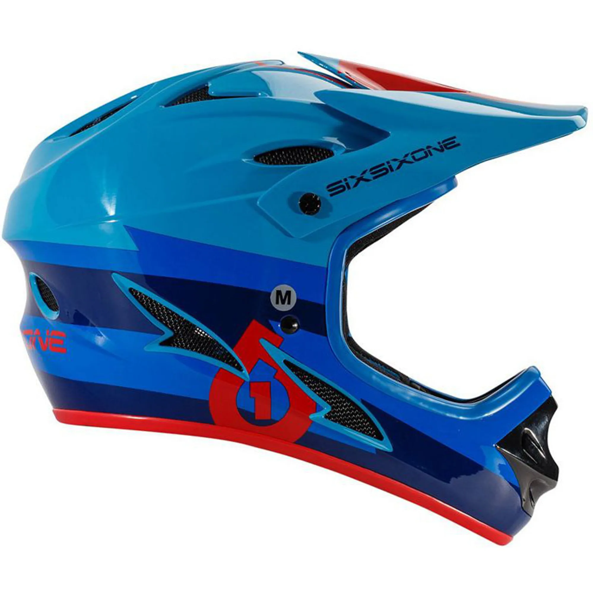 661 Comp Bolt Full Face MTB Helmet Blue Red