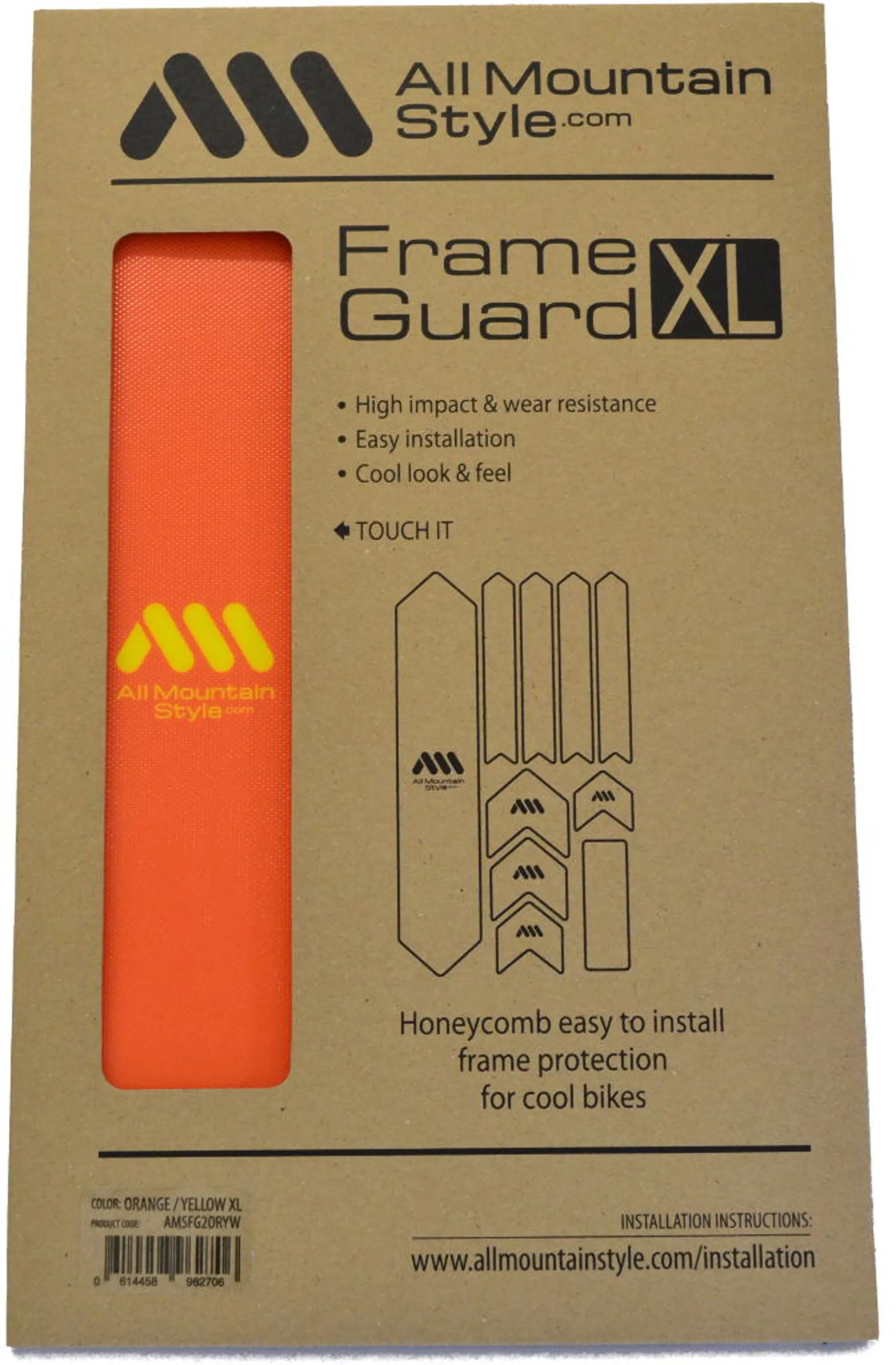 All Mountain Style Honeycomb XL Frame Guard Neon Orange