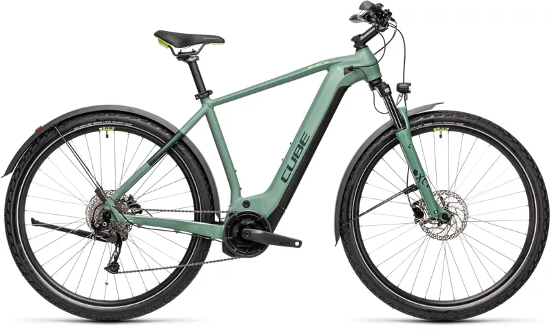 CUBE Nature Hybrid One 500wh All-Road Electric Bike Green/Sharp Green -1