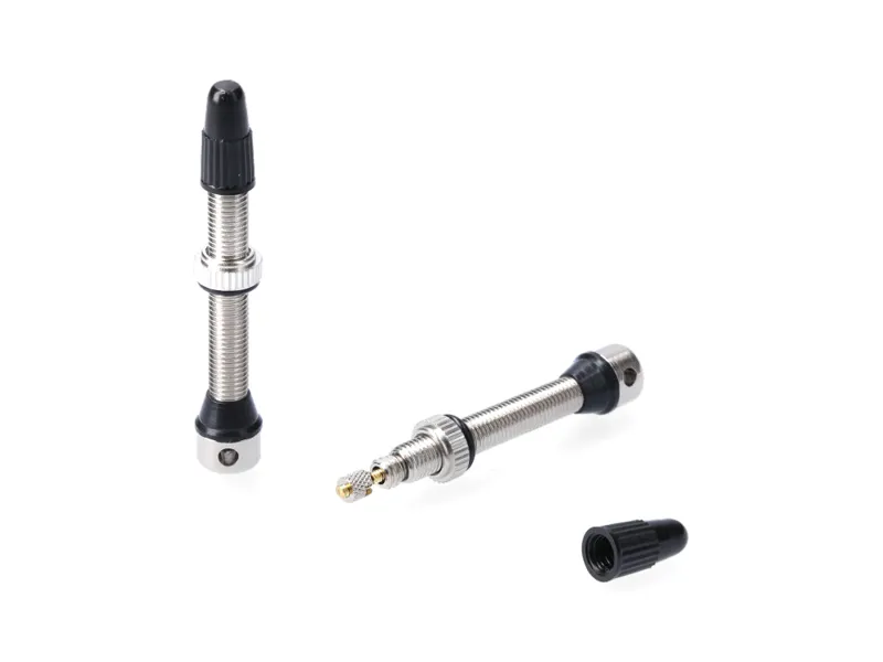 Vittoria Alloy Tubeless Valve Set Pair 44mm Silver-1