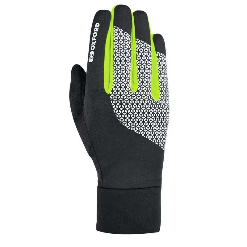 Oxford Bright Thermal Cycling Gloves 1.0 Black/Reflective/Fluorescent-2
