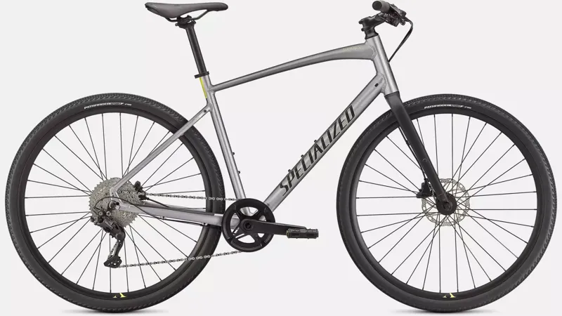 Specialized Sirrus X3.0 10sp Active Hybrid 2021 Silver/Ice Yellow/Black-1