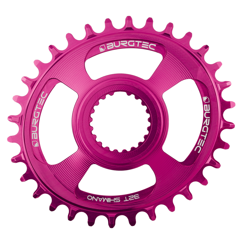 Burgtec Oval Shimano Direct Mount Thick/Thin Chainring Toxic Barbie Pink-1
