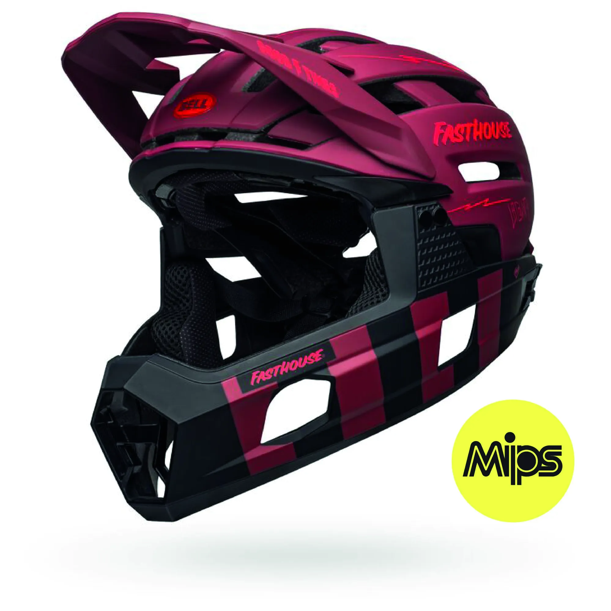 bell full face helmet mtb red and black for sale Bike Full-9 Fusion MIPS Louver Matte Gray/Red / X-Large 10 Spherical was engineered to be the new standard in DH fit Bell Super Air R Mips