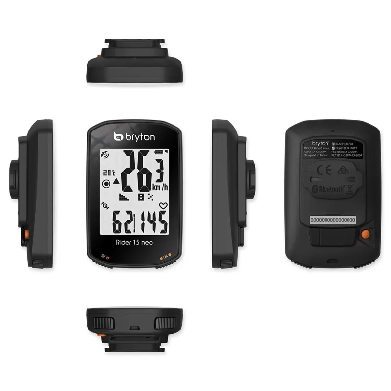 BRYTON Rider 15c Neo GPS Cycle Computer Bundle w/ Cadence Pack Black-2