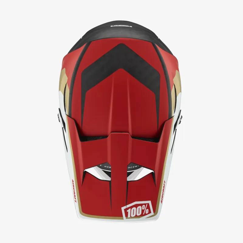 100 Percent Aircraft Carbon MIPS Full Face Helmet LTD Red-3