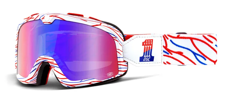 100 Percent Barstow Goggles Death Spray Customs/Red/Blue Mirrored Lens