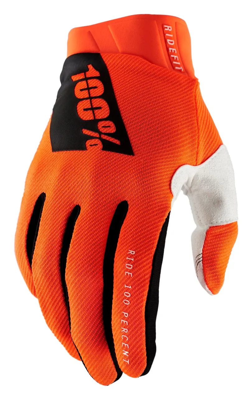 100 Percent Ridefit MTB Gloves Fluo Orange