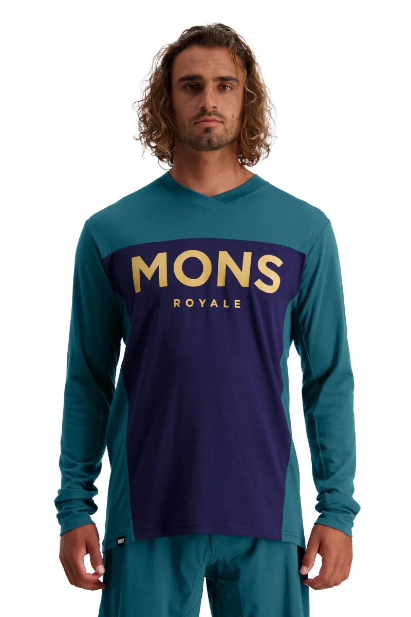 Mons Royale Redwood Enduro VLS LS Jersey Deep Teal/Navy-1