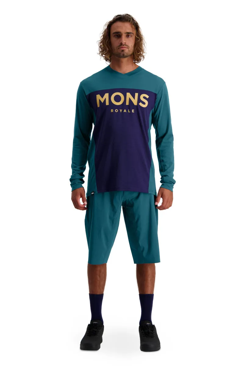 Mons Royale Redwood Enduro VLS LS Jersey Deep Teal/Navy-3
