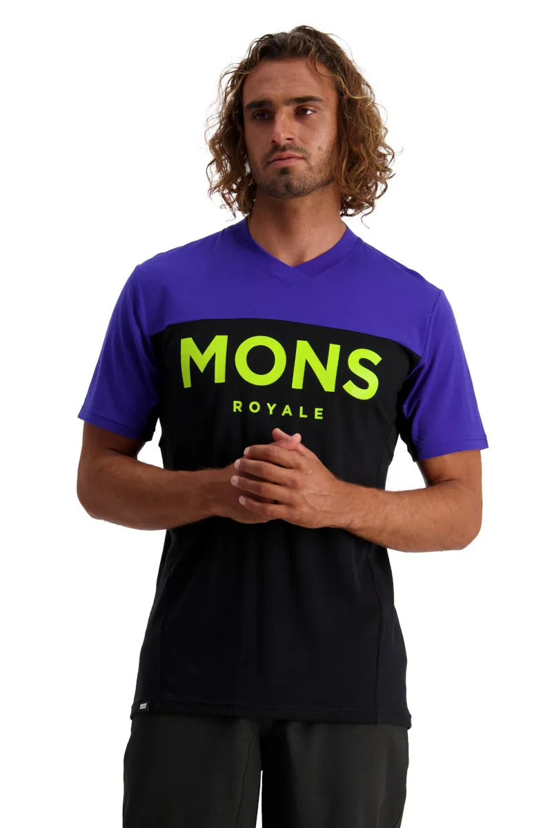 Mons Royale Redwood Enduro VT SS Jersey Ultra Blue/Black-1