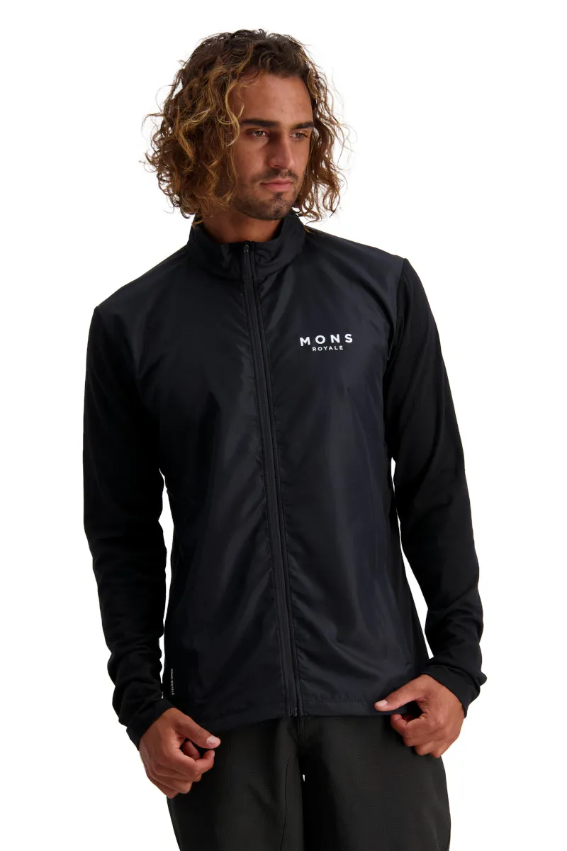 Mons Royale Redwood Wind LS Zip Jersey Black-3