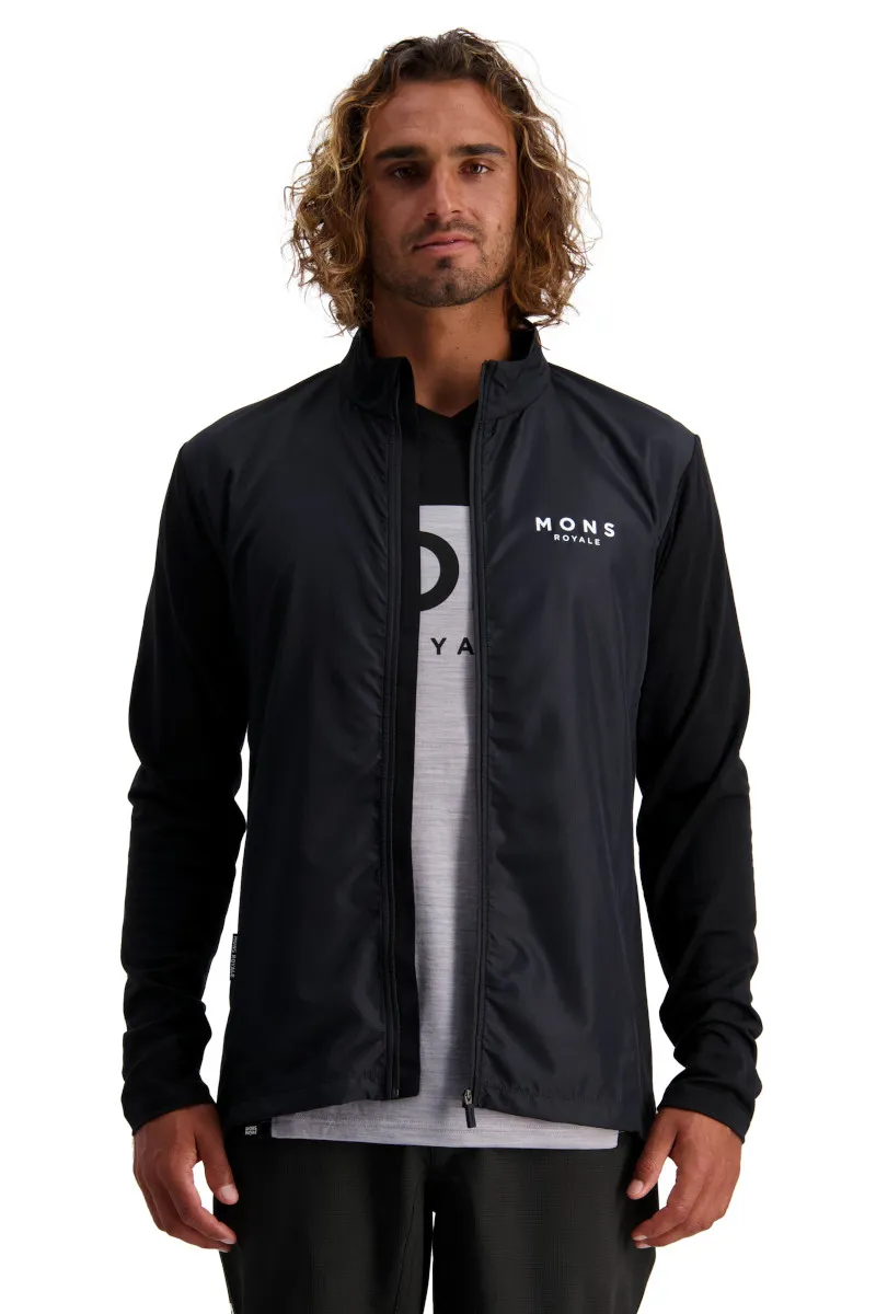Mons Royale Redwood Wind LS Zip Jersey Black-1
