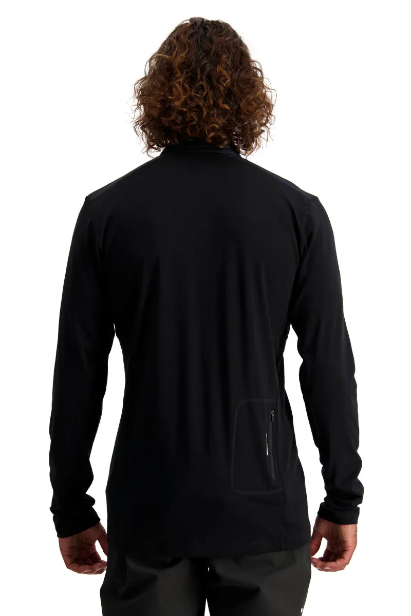 Mons Royale Redwood Wind LS Zip Jersey Black-2