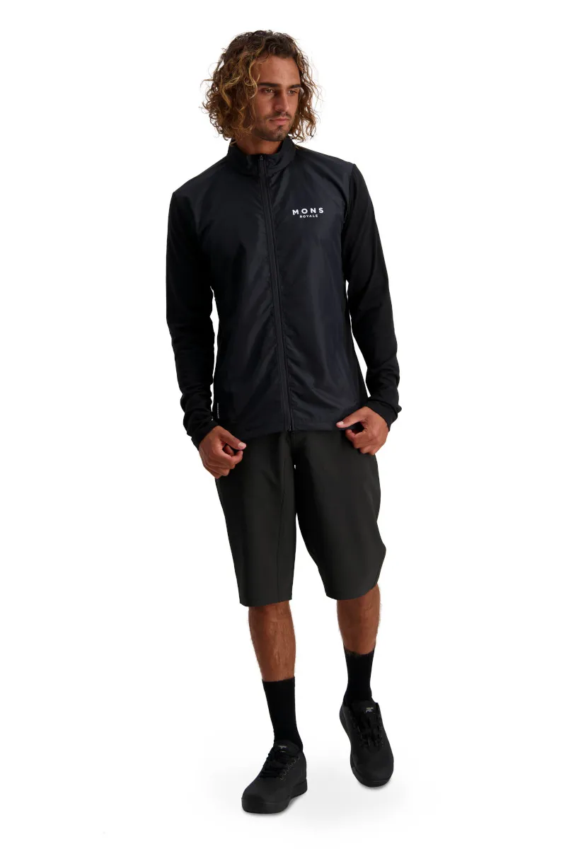 Mons Royale Redwood Wind LS Zip Jersey Black-4