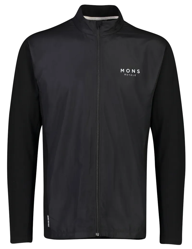Mons Royale Redwood Wind LS Zip Jersey Black