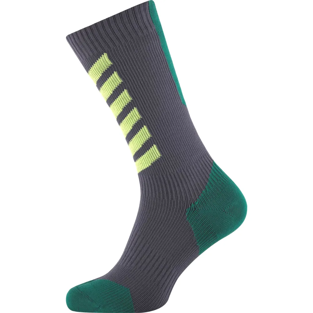 SealSkinz SealSkinz MTB Mid Socks with Hydrostop Anthracite/Leaf/Lime