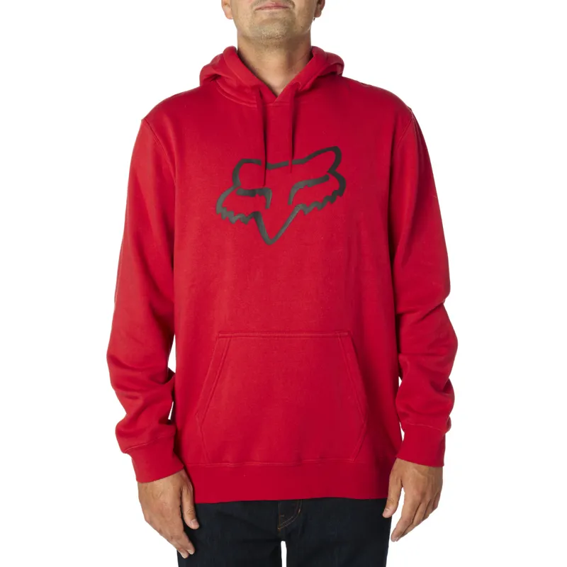 Fox Legacy FoxHead Pullover Fleece Hoodie Dark Red-2