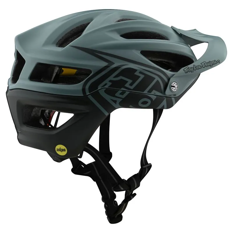 Troy Lee Designs A2 MTB MIPS Helmet Decoy Silver Blue/Green -1