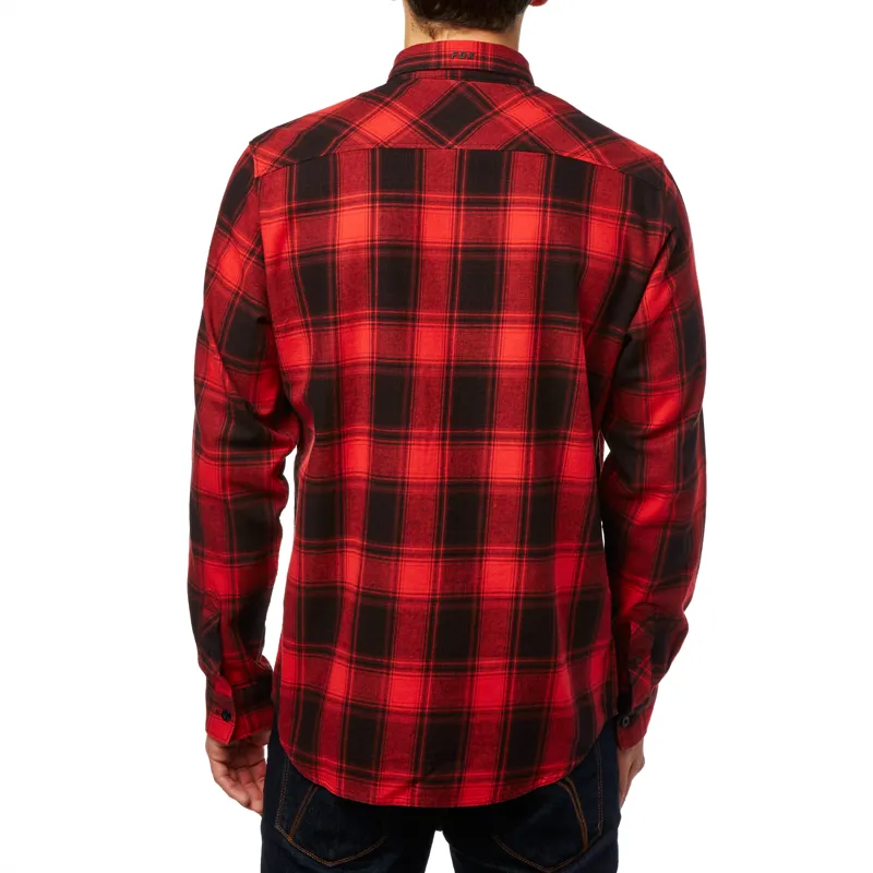 Fox Voyd Flannel LS Shirt Black/Red-3