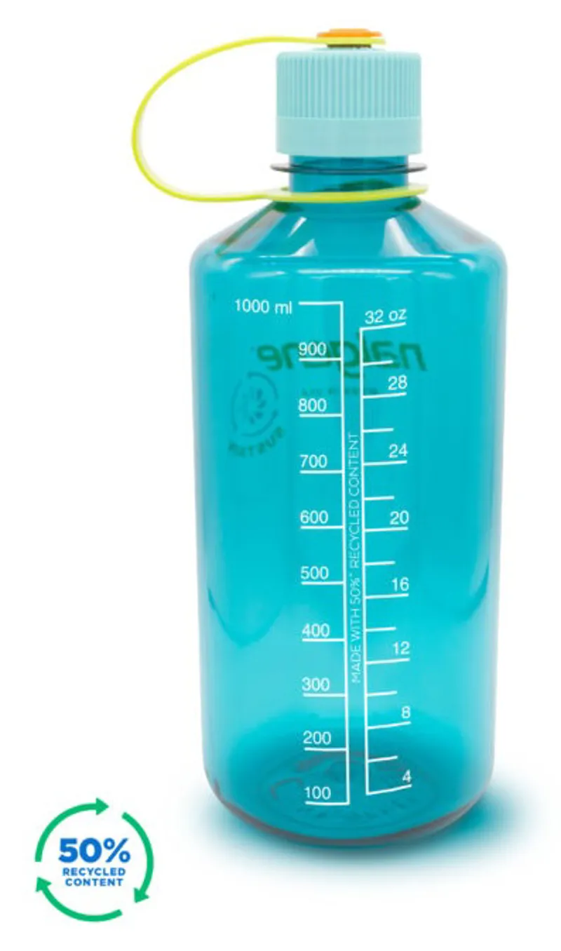 Nalgene Narrow Mouth Sustain Tritan 50% Recycled 1L Bottle Cerulean-1