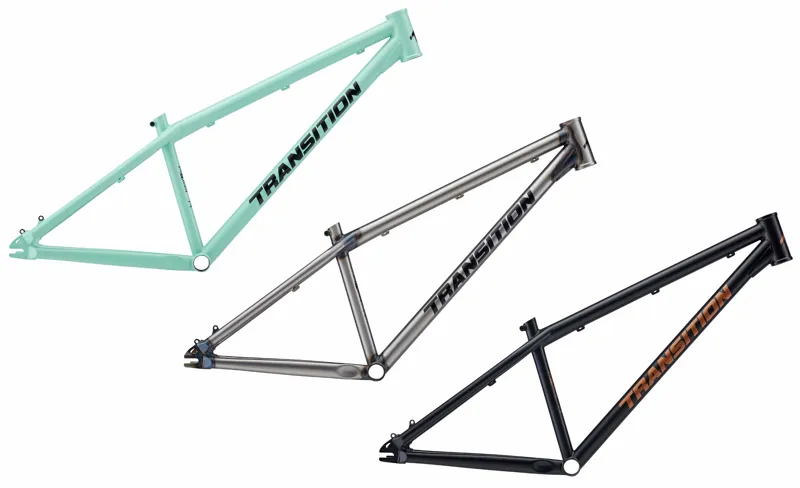 Transition PBJ Steel Hardtail Jump Bike Frame Only 2021 Raw Silver-1