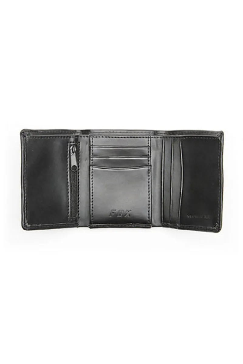 Fox Trifold Leather Wallet Black-1