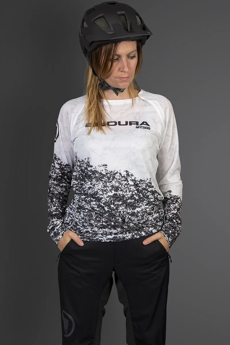 Endura MT500 Marble Womens LS Jersey LTD White-2